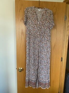 J. Jill Multicolor Floral Button-Front Maxi Dress